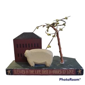 Primitive Farmhouse Decor/Sign "Blessed is the life that is guided by love"